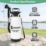 Shcazhcx Manual Portable Shower Pump, Pressurized Camping Shower No Battery, 2.1 Gallon/8L High Pressure Outdoor Shower for Beach, Surf, Camping, Hiking with Insulated Sleeve, White
