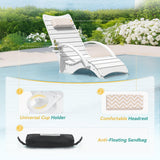 Homenjoy Pool Lounge Chairs Set of 2 with Armrest & Cupholder, 8-10 Shallow
