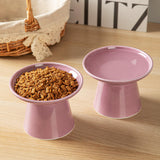 KITCHENLESTAR Ceramic Elevated Cat Bowls - 6.2 Inch Extra Wide Raised Cat Food and Water Bowl Set for Indoor Cats, Whisker-Friendly Ceramic Cat Dish for Elder Big Cats & Small Dogs,Dark Purple,2 Pack