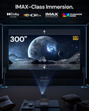 Valerion VisionMaster Pro 4K Laser Projector — 240Hz/4ms Gaming, 300" IMAX Enhanced Theater with EBL, 3D&Dolby Vision, 2× Faster Multitasking, AI Smart OS, 2500 ISO Lumens, 0.9–1.5x Optical Zoom