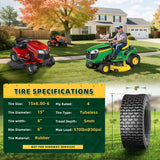 Wiltire 2 Pack 15x6.00-6nhs Lawn Mower Tire Tubeless,15x6x6 Lawn Tractor Riding Mower Turf Tire for Garden Tractors, Walk-behind Mowers, Turf Maintenance Vehicles, Golf Carts, Utility Vehicles,4 Ply