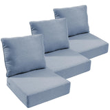 Outdoor Furniture Cushions, 6 inch Thick Seat Cushions for Outdoor Furniture, Waterproof 22x24 Patio Couch Cushions, Replacement Chair/Sofa Cushion, Include 3 Back & 3 Seat Cushion, Thick/BabyBlue