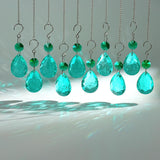 H&D HYALINE & DORA 3Inch Crystal Suncatcher Bauhinia Prisms Pendants 10Pcs Chandelier Crystals Replacement Hanging Sun Catcher Beads for DIY Arts Crafts Decor (Cyan Blue)