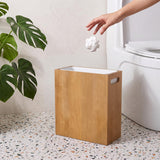 iEGrow 3 Gallon Wooden Trash Can, Small Wood Waste Basket with Liner