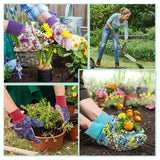4 Pairs Garden Gloves for Women(L) & 11PCS Floral Garden Tools Set Gardening Gifts for Women