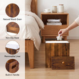 iEGrow 3 Gallon Wooden Trash Can with Lid, Waste Basket with Liner Acacia