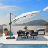 PURPLE LEAF Patio Outdoor Umbrella 9' x 9' Square All-Weather White