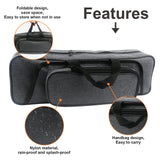 Hikary 43CM/17Inch Fishing Rod Case - Portable Folding Fishing Pole Tackle Storage Bag (gray)