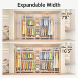 VIPEK X5 Extra Large Expandable Clothes Rack Adjustable from 7'8" to 10'5", Reach-in Closet Metal Clothing Racks Walk-in Freestanding Wardrobe Portable Closets, White