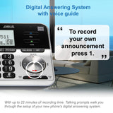 5 Extended Range 5 Handset Cordless Phone for Home with Call Blocking, Connect to Cell Bluetooth, Silver & Black VTech