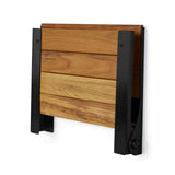 Seachrome 18 inch Cameo Folding Wall Mount Shower Bench Seat, Natural Teak Wood with Black Frame
