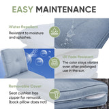 moosprr Outdoor Cushion Set of 4, Waterproof Outdoor Seat Cushions 25x22, Patio Chair Cushions for Outdoor Furniture, Couch Cushion Replacement, Include 4 Back & 4 Seat Cushions, Light Blue