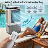 Uthfy 45" Portable Evaporative Air Cooler, 5100 CFM Swamp Cooler Air Conditioner with 16.5 Gal Detachable Water Tank, Remote, 12H Timer, 120 Oscillation, Outdoor Cooling Fan for Garage, Patio