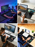 Mouse Pad with Magnetic Wireless Charger & Adjustable Phone Stand