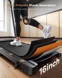 WELLFIT Foldable Treadmill with Handlebar, 320LB Capacity Walking Pad for Home Office, Under Desk Folding Treadmills with Incline