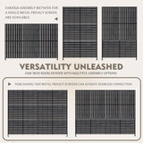 Kozyard Metal Privacy Screen 74" H x 47.2" W Decorative Outdoor Divider with Stand Panels Freestanding Screen