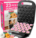 23 Mini Donut Maker Machine – Electric Donut Maker, Non-Stick, Fast Heating, Easy to Use for Home and Restaurants, Perfect for Breakfast, Snacks, Kids Parties, Gift Idea - Makes 23 Doughnuts at Once