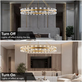 60 Inch Gold Wagon Wheel Chandelier with Crystal Shade, 60 Lights