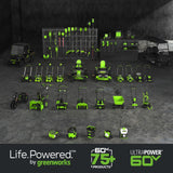 Greenworks 60V 21” Cordless (Push) Lawn Mower (LED Lights + Aluminum Handles), 5.0Ah Battery and Rapid Charger