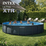 INTEX Ultra XTR 22 ft x 48 in Above Ground Pool Set, Round Swimming Pool with Steel Frame, 2100 GPH Sand Filter Pump, Ladder, Cover, & Ground Cloth