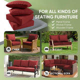 moosprr Outdoor Chair Cushions Set of 3, Waterproof 24x24 Patio Chair Cushion, 6" Thickened Seat Cushion for Outdoor Furniture, Couch Cushion Replacement, Include 3 Back & 3 Seat Cushions, Thick/Red