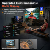 Water Rowing Machines for Home Use, WENOKER Rower Machine with Smart Electronic Knob,Wooden Row Machine with Comfortable Seat& LCD Monitor, Bluetooth App Compatible for Home Gym Exercise 400 LBS
