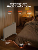 Ballu Mica Infrared Space Heater Indoor Use,Large Room Panel Heater with Programmable Thermostat,WiFi App Control,Portable Stand or Wall Mount,Energy Efficient Smart Quiet Heater,Work with Alexa,White