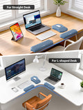 2-in-1 L-Shaped Desk Elbow Pads & & Mouse Pad Set with Wrist Rest, Blue