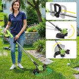 Cordless Weed Wacker Electric Weed Eater 12" 20V String Trimmer Battery Operated with 8 Pcs Spool Trimmer Lines