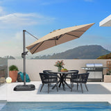 PURPLE LEAF Patio Outdoor Umbrella 9' x 9' Square All-Weather Tapue