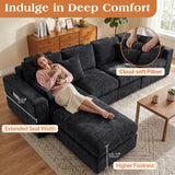 Vellorise 136" Cloud Modular Sectional Sofa with Detachable Seat Cushion