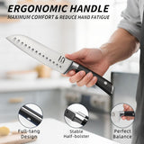 5 Pcs Kitchen Knife Block Sets with Sharpener, Japanese High Carbon Stainless Steel Set of Knives, Premium Razor Sharp Black Knives Set