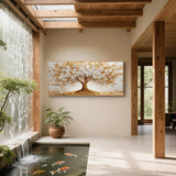 SERIMINO Framed Tree of Life Wall Art, Golden Tree Canvas Prints 32x71Inch