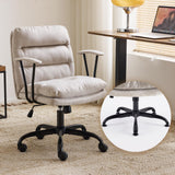 VINGLI Comfortable Office Desk Chairs with/No Wheels,Dual-Base,Removable Armrests