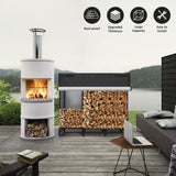 KYATE 4ft Firewood Rack Outdoor with Cover Fireplace Wood Storage Heavy Logs Stand Stacker Holder Strong Lumber Racks Outside for Courtyard Patio