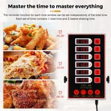 BEAMNOVA 6 Channel Digital Kitchen Timer with Loud Adjustable Alarm, Stainless Steel Commercial Cooking Timer Reminder for Restaurant, Bakery, Multi Dish Cooking & Food Prep, 0-99h Countdown