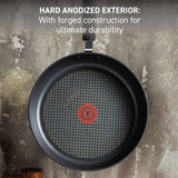 Ultimate Hard Anodized Nonstick Fry Pan Set 2 Piece, 10, 12 Inch, Oven Broiler Safe 400F | Grey T-fal