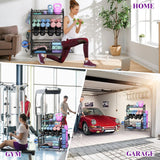 Weight Rack for Dumbbells, Dumbbell Rack Weight Stand, VOPEAK Home Gym Storage Rack for Yoga Mat Kettlebells and Strength Training Equipment, Weight Storage Holder Rack for Dumbbells with Wheels VOPEAK