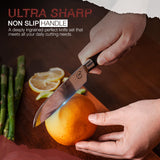 HouseWish 8 PC Chef Knives - High Carbon Stainless Steel Knives With Pakkawood Handles - Magnetic Strip Holder Included - Japanese Knife Set - Home & Professional Chef's Knife Set