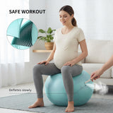 FITMIND Extra Thick Yoga Ball with Training Instruction, Anti-Burst Slip Resistant Exercise Ball with Pump for Pilates,Physical Therapy,Pregnancy Stability,Birthing Ball 22in 26in 30in