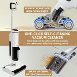 S7 Cordless Vacuum Cleaners for Home, Long Run Time Wet Dry Vacuum Cleaner with LED Screen - Dual Rollers 16KPa, 250W Powerful Suction, Auto Self-Cleaning Rechargeable Vacuum Cleaner for Carpet