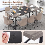 Giantex 6FT Conference Table with Power Outlets, Large Rectangle Meeting Table for 6-8 People