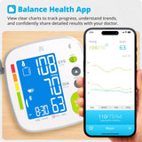 Greater Goods Bluetooth Smart Blood Pressure Monitor for Home Use – Automatic Digital Upper Arm BP Machine with 8.7”–16.5” Cuff, iOS & Android App Compatible, Large Backlit Display