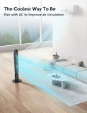VAGKRI Tower Fan for Bedroom, 42" Quiet Floor Fan with 135° Vertical 90°Oscillation, 4 Modes, 4 Speeds, 15H Timers Standing bladeless Fans with Remote for Indoors