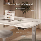 Desktronic HomeOne Standing Desk 60x30 — Ergonomic Sit Stand Home Office Desk, Made in Europe, Electric Dual Motor Height Adjustable, USB & USB-C Charging, Wobble-Free, Touchscreen, 3 Memory Presets