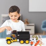 Cat Construction Workforce Hauler Action Set, 18-Piece Kids Construction Toy Playset with Freewheeling Hauler Truck, Lights & Action-Activated Sounds, 4-Inch Figure, Tools & Accessories, Ages 3+