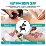 Nova Microdermabrasion Portable Massage Chair Foldable Tattoo Therapy Chair 4 Inches Thickness Sponge Face Cradle Spa Salon Massage Chair (Black)