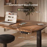 Desktronic HomeOne Standing Desk 60x30 — Ergonomic Sit Stand Home Office Desk, Made in Europe, Electric Dual Motor Height Adjustable, USB & USB-C Charging, Wobble-Free, Touchscreen, 3 Memory Presets