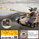 Supdex 1:18 RC Tank, 2.4Ghz US M60 Remote Control Tank Model Toys, Battle Army Toy with Recoil Smoke, Sound and Lights, Military RC Vehicle for Adults and Kids That Shoots BBS