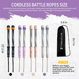 WITSPARKLLE Ropeless Battle Ropes, Adjustable Cordless Battle Ropes with Resistance Springs, Weighted Portable Workout Rope for Home Gym, Low-Impact HIIT Training Equipment for Men & Women (Purple)